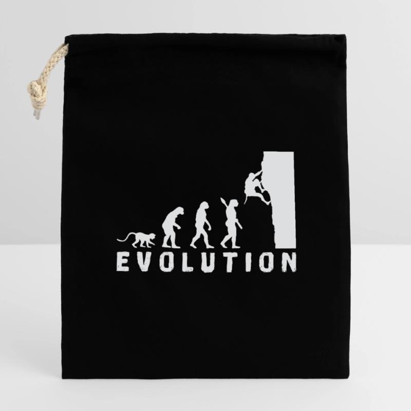 Climbing Bouldering Evolution Closable cotton gift bag (14x20cm)