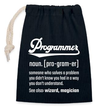 Programmer programmer noun noun definition - Closable cotton gift bag (14x20cm) - navy - Front
