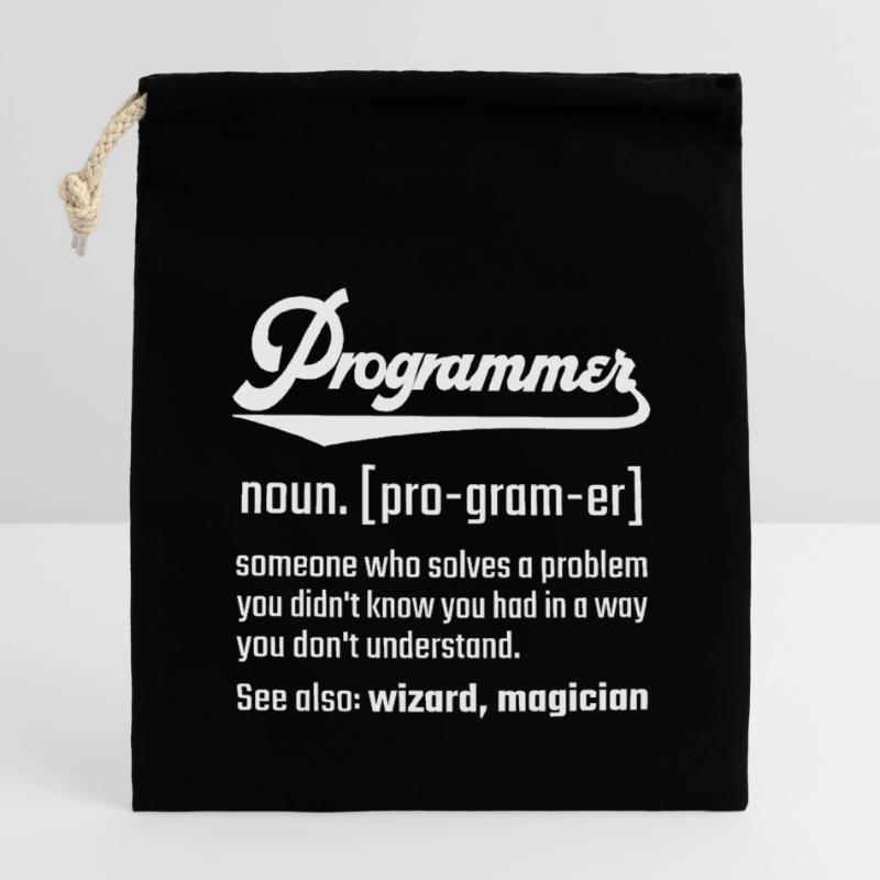Programmeur programmeur nom nom définition Sac cadeau en coton avec cordon (14 x 20 cm)
