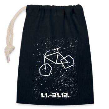 Sternzeichen Radler Fahrrad - Verschließbarer Geschenkbeutel aus Baumwolle (14x20cm) - Navy - Vorne