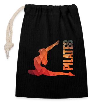 Chemise Pilates - Sac cadeau en coton avec cordon (14 x 20 cm) - noir - Devant