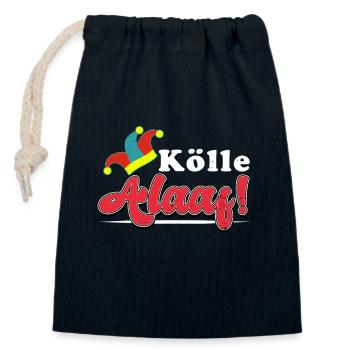 Cologne carnival - Closable cotton gift bag (14x20cm) - navy - Front