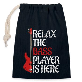 Bass Player Bassist Saying Gifts - Closable cotton gift bag (14x20cm) - navy - Front