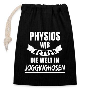 Physio - Verschließbarer Geschenkbeutel aus Baumwolle (14x20cm) - Schwarz - Vorne