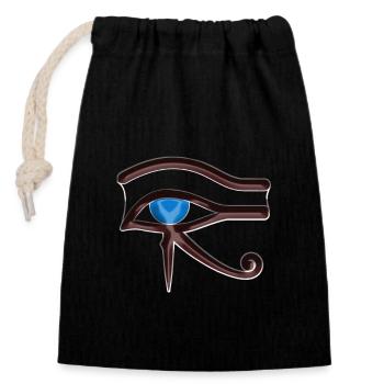 Das Auge des Horus Symbol Ägyptische Mythologie - Verschließbarer Geschenkbeutel aus Baumwolle (14x20cm) - Schwarz - Vorne