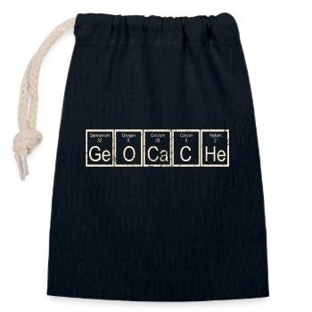 geocaching - Closable cotton gift bag (14x20cm) - navy - Front