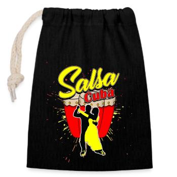 salsa - Sac cadeau en coton avec cordon (14 x 20 cm) - noir - Devant