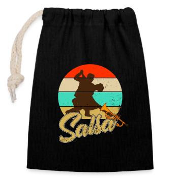 Salsa - Verschließbarer Geschenkbeutel aus Baumwolle (14x20cm) - Schwarz - Vorne