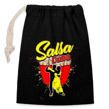 salsa - Sac cadeau en coton avec cordon (14 x 20 cm) - noir - Devant