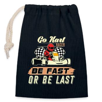 go Kart - Closable cotton gift bag (14x20cm) - navy - Front
