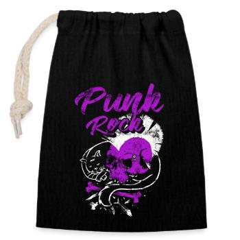 Punkrock Punk Punker Musik Retro Punks - Verschließbarer Geschenkbeutel aus Baumwolle (14x20cm) - Schwarz - Vorne