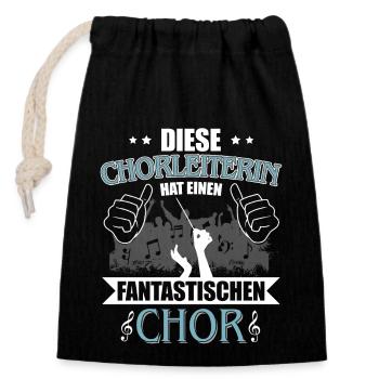 Diese Chorleiterin hat einen fantastischen Chor - Verschließbarer Geschenkbeutel aus Baumwolle (14x20cm) - Schwarz - Vorne