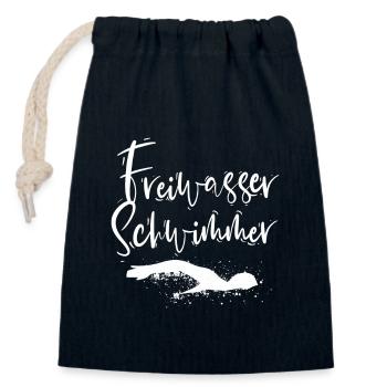 Schwimmen - Verschließbarer Geschenkbeutel aus Baumwolle (14x20cm) - Navy - Vorne
