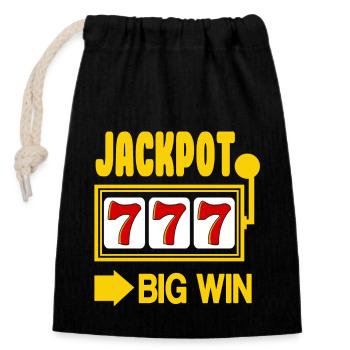 Jackpot Spielo Casino Gambler Slots slot machine game - Closable cotton gift bag (14x20cm) - black - Front