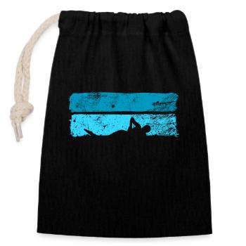Swimming open water - Closable cotton gift bag (14x20cm) - black - Front