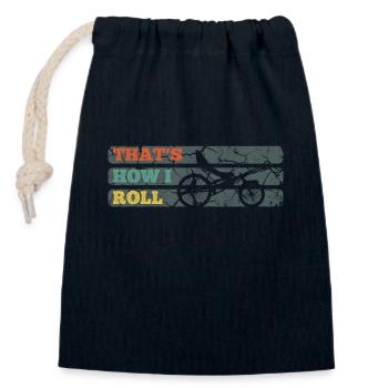 Bike tour - Closable cotton gift bag (14x20cm) - navy - Front