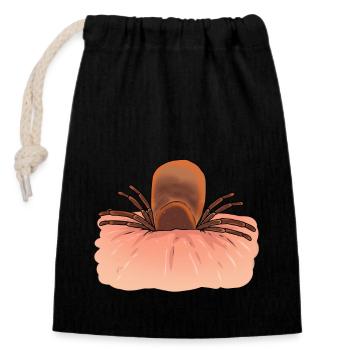 Tick, ticks, vermin, pest, insect, disgust - Closable cotton gift bag (14x20cm) - black - Front