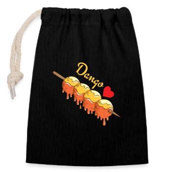 Boulettes de riz Dango mochiko - Sac cadeau en coton avec cordon (14 x 20 cm) - noir - Devant