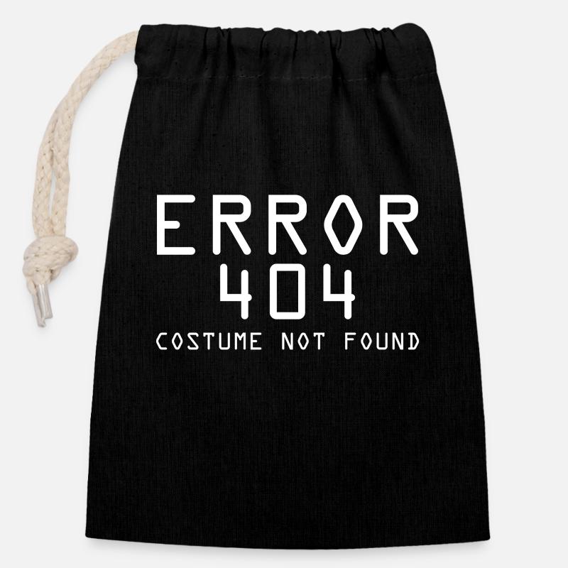 Error 404 Informatik Student T-Shirt - Verschließbarer Geschenkbeutel aus Baumwolle (14x20cm) - Schwarz
