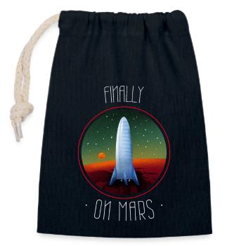 FINALLY ON MARS - Closable cotton gift bag (14x20cm) - navy - Front