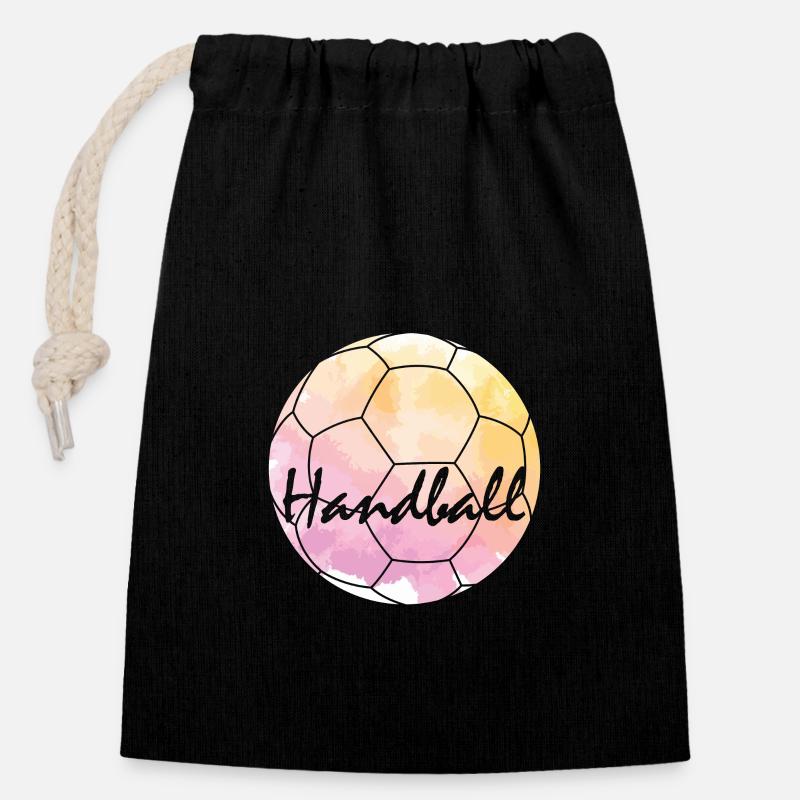 Handball ist alles - Verschließbarer Geschenkbeutel aus Baumwolle (14x20cm) - Schwarz