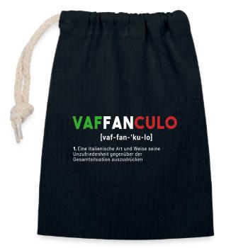 Vaffanculo Italien Humor lustiges Geschenk Italia - Verschließbarer Geschenkbeutel aus Baumwolle (14x20cm) - Navy - Vorne