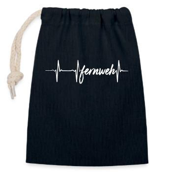 Heartline Longing for the distance ECG - Closable cotton gift bag (14x20cm) - navy - Front