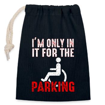 Rollstuhl Humor Behinderung Handicap Geschenk - Verschließbarer Geschenkbeutel aus Baumwolle (14x20cm) - Navy - Vorne