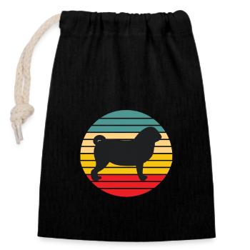 Mops Mops Figure Mops Cadeaux Chiens - Sac cadeau en coton avec cordon (14 x 20 cm) - noir - Devant