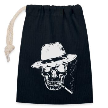 Sir Mister Tod Geist Fantasy Schädel Totenkopf - Verschließbarer Geschenkbeutel aus Baumwolle (14x20cm) - Navy - Vorne