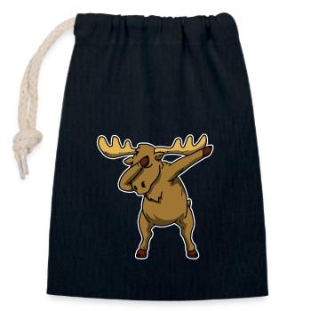 Lustiges Dabbing Elch Geschenk - Verschließbarer Geschenkbeutel aus Baumwolle (14x20cm) - Navy - Vorne