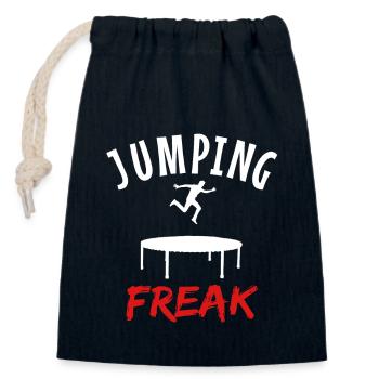 Trampoline jumping sport jumper gymnastics gift - Closable cotton gift bag (14x20cm) - navy - Front