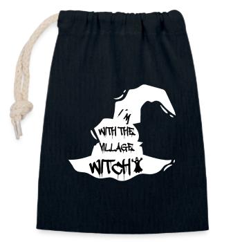 funny halloween saying gift idea witch witches - Closable cotton gift bag (14x20cm) - navy - Front
