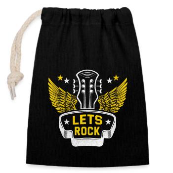 Rock n roll rock music rock and roll guitarist - Closable cotton gift bag (14x20cm) - black - Front