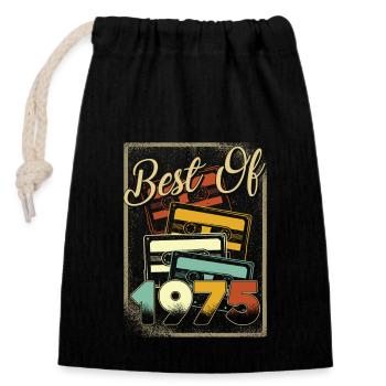 Le meilleur de 1975 - Sac cadeau en coton avec cordon (14 x 20 cm) - noir - Devant