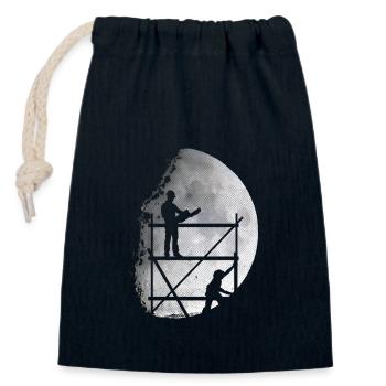 Profession d'échafaudage d'échafaudage lune - Sac cadeau en coton avec cordon (14 x 20 cm) - bleu marine - Devant