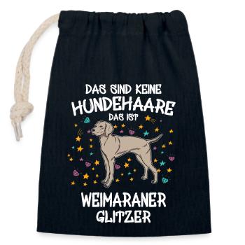 Weimaraner Glitzer Hunde Hundehalter Geschenk - Verschließbarer Geschenkbeutel aus Baumwolle (14x20cm) - Navy - Vorne