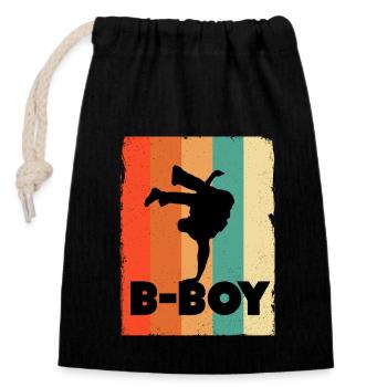 Breakdance kids - Closable cotton gift bag (14x20cm) - black - Front