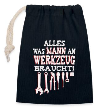 Männer Werkzeug - Verschließbarer Geschenkbeutel aus Baumwolle (14x20cm) - Navy - Vorne