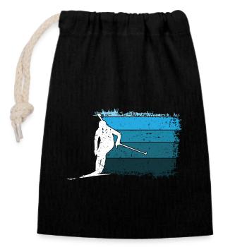 Biathlon Biathlon Schießstand Biathlon - Verschließbarer Geschenkbeutel aus Baumwolle (14x20cm) - Schwarz - Vorne