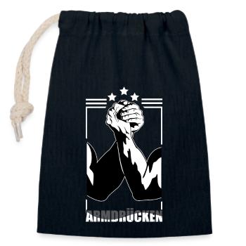 Armdrücken Tisch - Armdrücken - Verschließbarer Geschenkbeutel aus Baumwolle (14x20cm) - Navy - Vorne