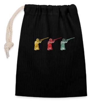 Target shooting clay pigeons shooting skeet - Closable cotton gift bag (14x20cm) - black - Front