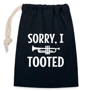 Instrument à vent instrument de musique trompette - Sac cadeau en coton avec cordon (14 x 20 cm) - bleu marine - Devant