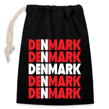 Danemark Danemark drapeau, ville de Danemark - Sac cadeau en coton avec cordon (14 x 20 cm) - noir - Devant