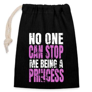 Princesse - Sac cadeau en coton avec cordon (14 x 20 cm) - noir - Devant