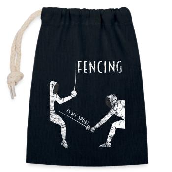 Duell Fechten Fechtsport Fechter Säbel Degen Gesch - Verschließbarer Geschenkbeutel aus Baumwolle (14x20cm) - Navy - Vorne