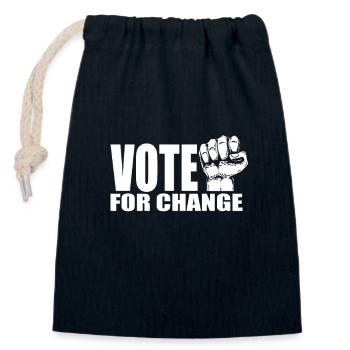 VOTE FOR CHANGE - Election 2020, Fist - Vote Gift - Closable cotton gift bag (14x20cm) - navy - Front