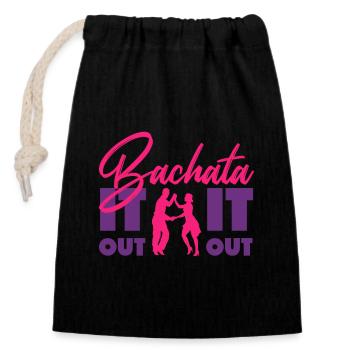 Bachata, Bachata tango, Dominican - Closable cotton gift bag (14x20cm) - black - Front