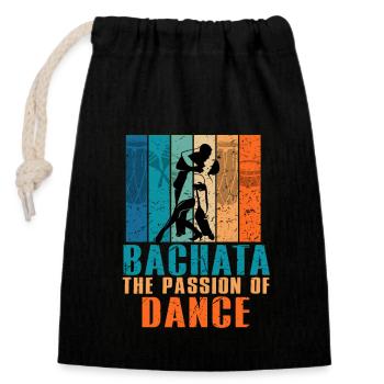 Bachata, Bachata music, Dominican - Closable cotton gift bag (14x20cm) - black - Front