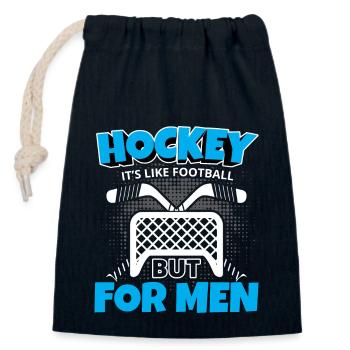 Eishockey Eishockeyschläger Eishockey Puck Winter - Verschließbarer Geschenkbeutel aus Baumwolle (14x20cm) - Navy - Vorne